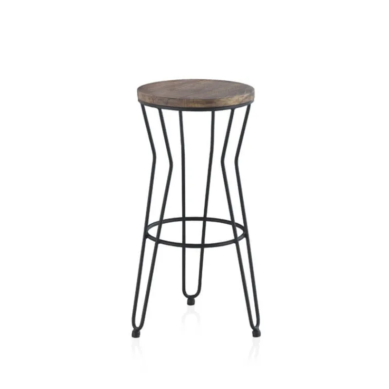 Jayso Lisboa Tabouret haut sans dossier design industriel* Tabouret Snack (assise +/- 65 Cm)|Tabouret De Bar (assise +/- 80 Cm)