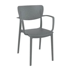 Loft Chaise moderne avec accoudoirs en polypropylène micro perforé* Chaise De Cuisine|Chaise De Salle à Manger