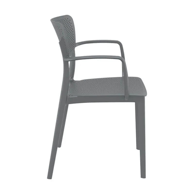 Loft Chaise moderne avec accoudoirs en polypropylène micro perforé* Chaise De Cuisine|Chaise De Salle à Manger