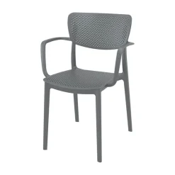 Loft Chaise moderne avec accoudoirs en polypropylène micro perforé* Chaise De Cuisine|Chaise De Salle à Manger