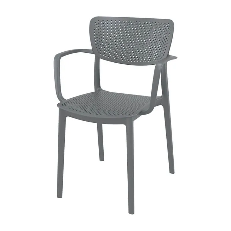 Loft Chaise moderne avec accoudoirs en polypropylène micro perforé* Chaise De Cuisine|Chaise De Salle à Manger