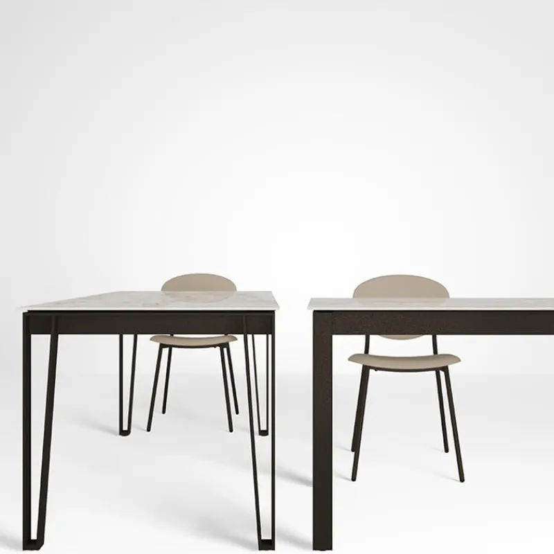 Cancio London Table design en Dekton avec pieds épingle en métal* Table De Salle à Manger