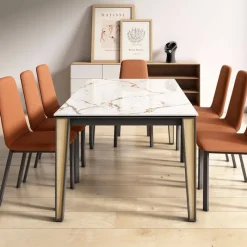 Cancio London Table en Dekton extensible avec pieds en métal et bois* Table De Salle à Manger