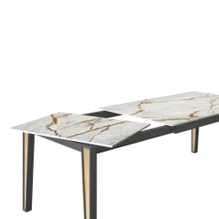 Cancio London Table en Dekton extensible avec pieds en métal et bois* Table De Salle à Manger
