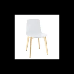 Enea Lottus ® Chaise design en polypropylène et pieds bois* Chaise De Cuisine|Chaise De Salle à Manger