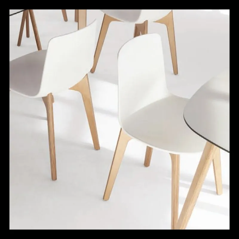Enea Lottus ® Chaise design en polypropylène et pieds bois* Chaise De Cuisine|Chaise De Salle à Manger