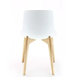 Enea Lottus ® Chaise design en polypropylène et pieds bois* Chaise De Cuisine|Chaise De Salle à Manger