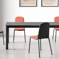 Cancio Lotus Table contemporaine en Dekton avec pieds en métal* Table De Salle à Manger