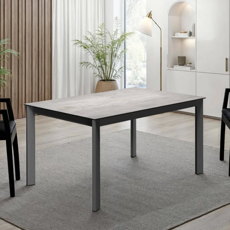 Cancio Lotus Table contemporaine en céramique avec pieds en métal* Table De Salle à Manger