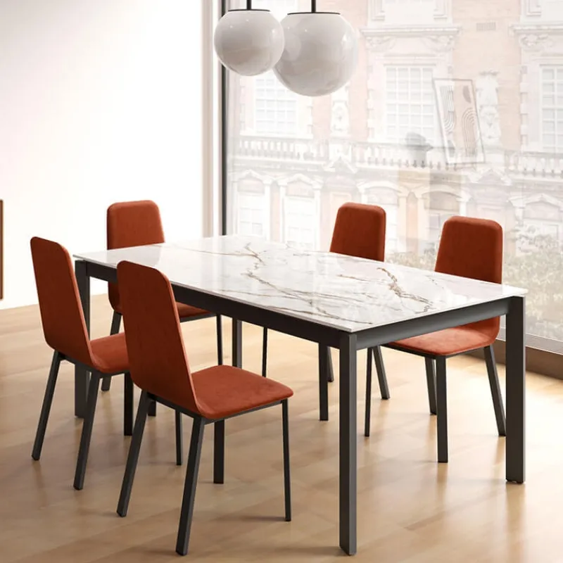 Cancio Lotus Table extensible en Dekton avec pieds en métal* Table De Salle à Manger