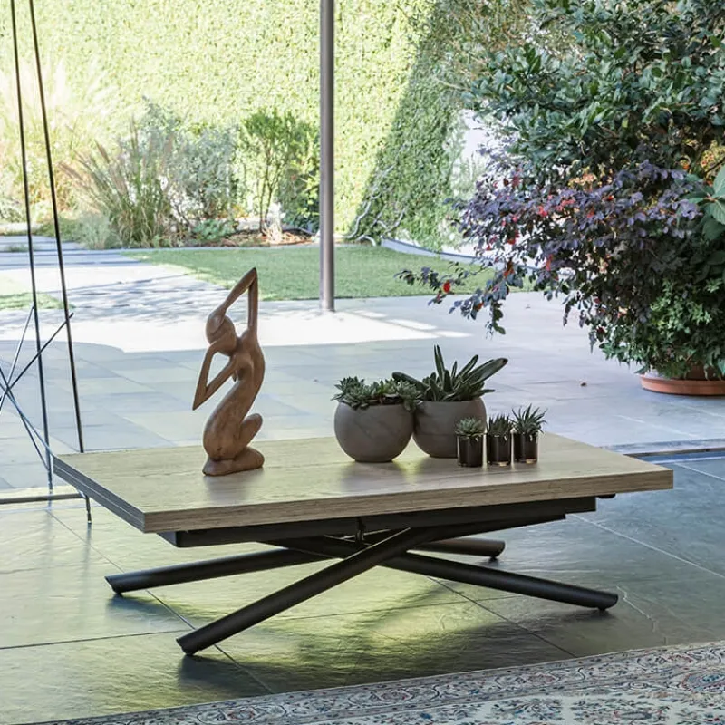 Altacom Lotus Table italienne rabattable et relevable en mélaminé avec pieds mikado* Table De Salle à Manger|Table De Salon