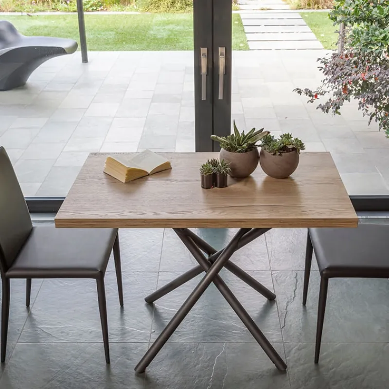 Altacom Lotus Table italienne rabattable et relevable en mélaminé avec pieds mikado* Table De Salle à Manger|Table De Salon