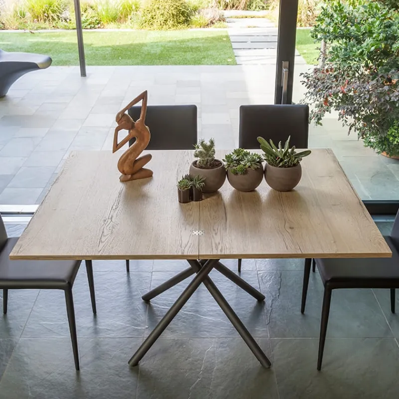 Altacom Lotus Table italienne rabattable et relevable en mélaminé avec pieds mikado* Table De Salle à Manger|Table De Salon