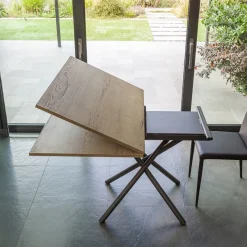 Altacom Lotus Table italienne rabattable et relevable en mélaminé avec pieds mikado* Table De Salle à Manger|Table De Salon