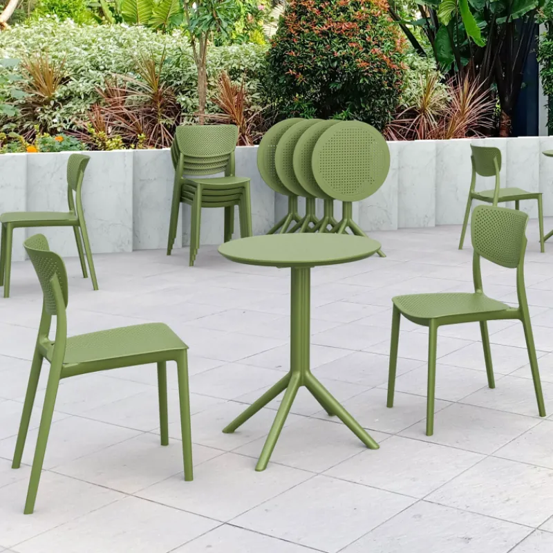 Lucy Chaise de jardin en polypropylène micro perforé* Chaise De Jardin