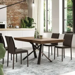 Ozzio Lungo largo Table design italienne extensible avec pied mikado* Table De Salle à Manger