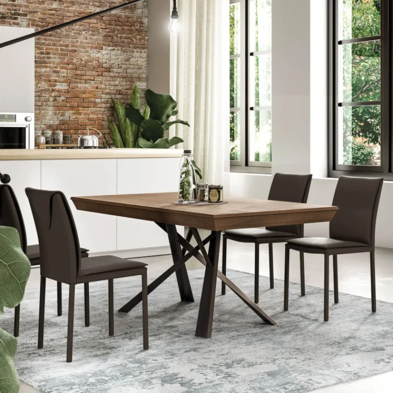 Ozzio Lungo largo Table design italienne extensible avec pied mikado* Table De Salle à Manger