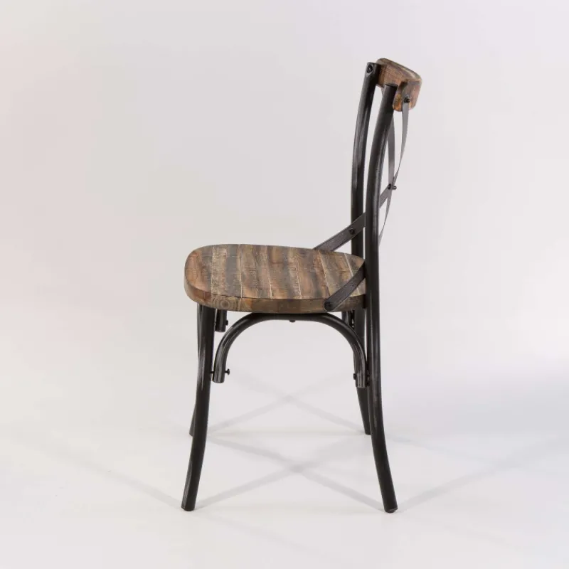 MadieChaise bistrot vintage en bois et métal noir patiné* Chaise De Cuisine