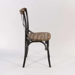 MadieChaise bistrot vintage en bois et métal noir patiné* Chaise De Cuisine