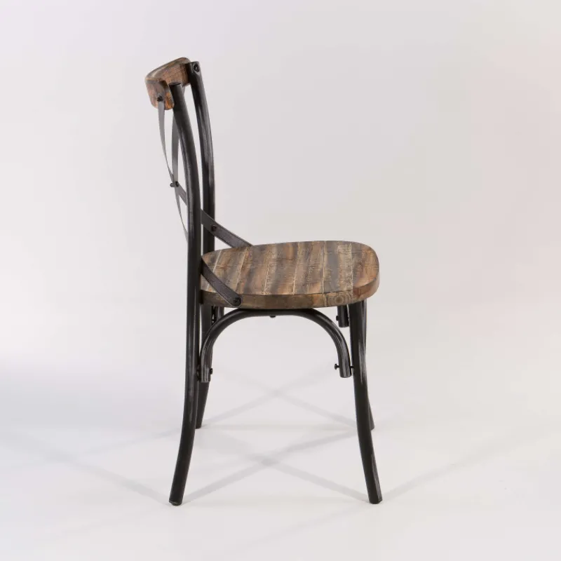 MadieChaise bistrot vintage en bois et métal noir patiné* Chaise De Cuisine