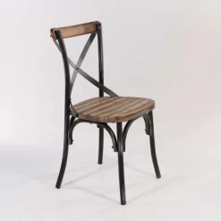 MadieChaise bistrot vintage en bois et métal noir patiné* Chaise De Cuisine