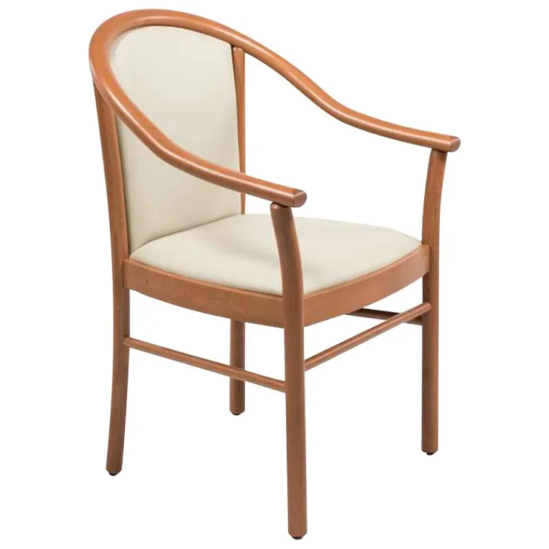 Manuela Fauteuil bridge en bois avec assise et dossier rembourrés* Chaise De Salle à Manger|Fauteuil De Salon