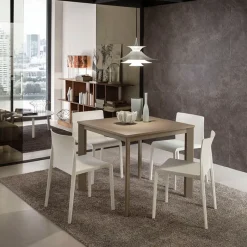 La primavera Mario Super Quadrato Table carrée extensible italienne en fénix* Table De Salle à Manger