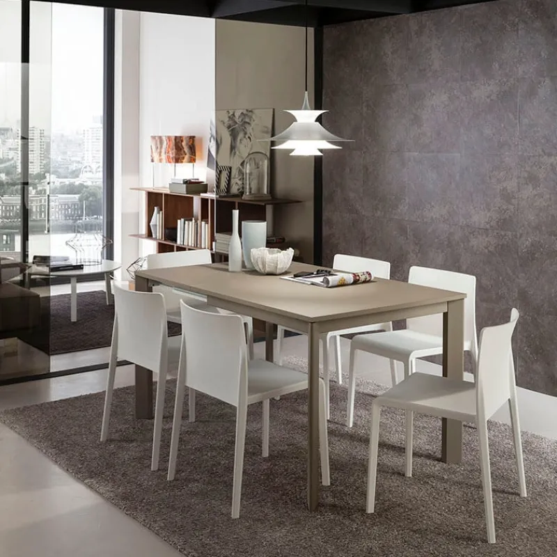 La primavera Mario Super Quadrato Table carrée extensible italienne en fénix* Table De Salle à Manger
