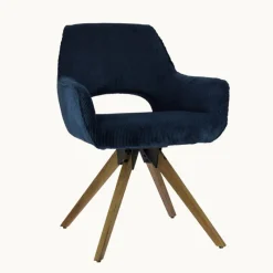 Marius Fauteuil cocooning pivotant en tissu avec pieds bois* Chaise De Salle à Manger|Chaise De Bureau