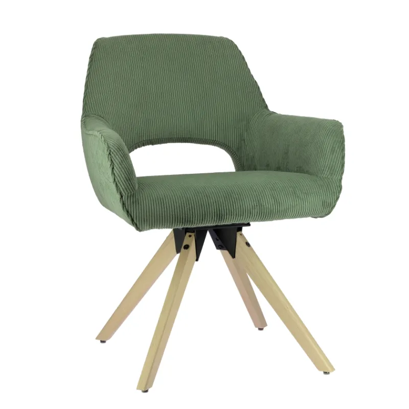 Marius Fauteuil cocooning pivotant en tissu avec pieds bois* Chaise De Salle à Manger|Chaise De Bureau