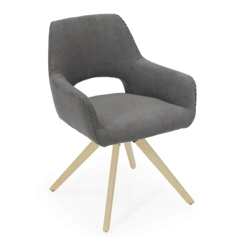 Marius Fauteuil cocooning pivotant en tissu avec pieds bois* Chaise De Salle à Manger|Chaise De Bureau