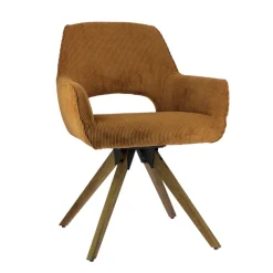 Marius Fauteuil cocooning en tissu avec pieds bois massif* Chaise De Salle à Manger|Chaise Salon