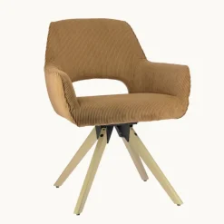 Marius Fauteuil cocooning en tissu avec pieds bois massif* Chaise De Salle à Manger|Chaise Salon