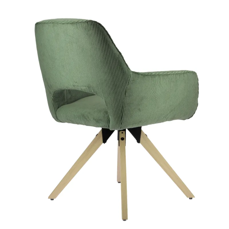 Marius Fauteuil cocooning en tissu avec pieds bois massif* Chaise De Salle à Manger|Chaise Salon