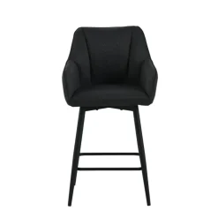 MartinTabouret snack pivotant avec accoudoirs en tissu recyclé et pieds en métal* Tabouret Snack (assise +/- 65 Cm)|Tabouret De Bar (assise +/- 80 Cm)