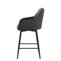 MartinTabouret snack pivotant avec accoudoirs en tissu recyclé et pieds en métal* Tabouret Snack (assise +/- 65 Cm)|Tabouret De Bar (assise +/- 80 Cm)