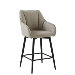 MartinTabouret snack pivotant avec accoudoirs en tissu recyclé et pieds en métal* Tabouret Snack (assise +/- 65 Cm)|Tabouret De Bar (assise +/- 80 Cm)