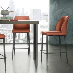 Europea Mathilde Tabouret snack moderne rembourré pieds en métal* Tabouret Snack (assise +/- 65 Cm)|Tabouret De Bar (assise +/- 80 Cm)