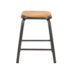 MatisTabouret bas industriel en métal assise bois* Tabouret Bas (assise +/- 45 Cm)