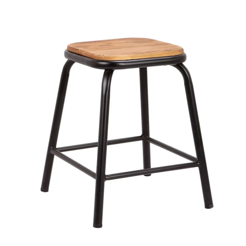 MatisTabouret bas industriel en métal assise bois* Tabouret Bas (assise +/- 45 Cm)