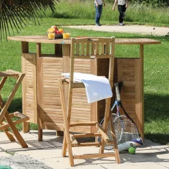 Medicis MenhirBar de jardin avec rangement pliable en teck massif* Table De Jardin