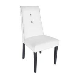 Lujosa Mila Chaise en tissu rembourrée avec boutons sur le dossier pieds bois* Chaise De Salle à Manger|Chaise Salon