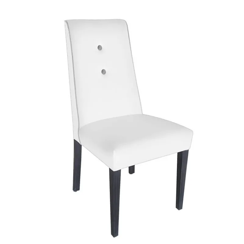 Lujosa Mila Chaise en tissu rembourrée avec boutons sur le dossier pieds bois* Chaise De Salle à Manger|Chaise Salon