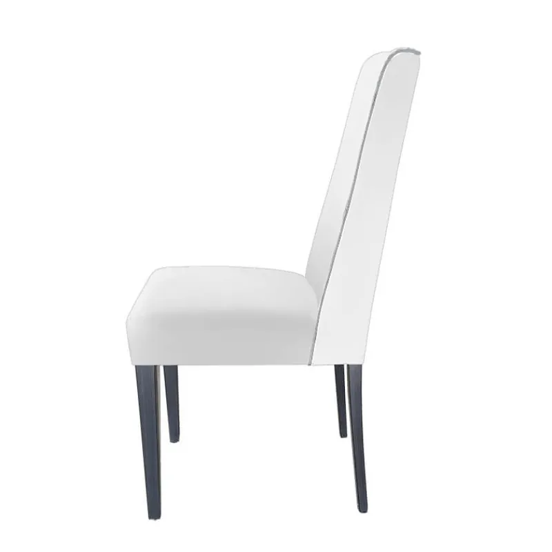 Lujosa Mila Chaise en tissu rembourrée avec boutons sur le dossier pieds bois* Chaise De Salle à Manger|Chaise Salon