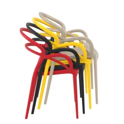Mila Fauteuil design empilable en polypropylène* Chaise De Cuisine|Chaise De Salle à Manger