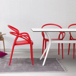 Mila Fauteuil design empilable en polypropylène* Chaise De Cuisine|Chaise De Salle à Manger