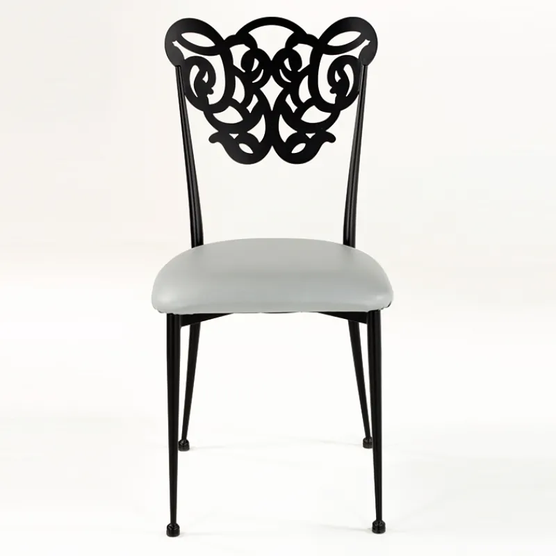 Jayso Milos Chaise provençale en métal assise synthétique rembourrée* Chaise De Cuisine|Chaise De Salle à Manger