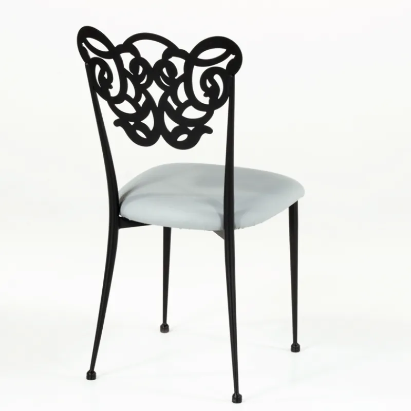 Jayso Milos Chaise provençale en métal assise synthétique rembourrée* Chaise De Cuisine|Chaise De Salle à Manger