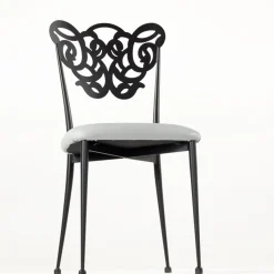 Jayso Milos Chaise provençale en métal assise synthétique rembourrée* Chaise De Cuisine|Chaise De Salle à Manger