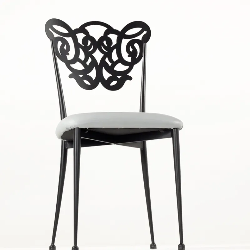 Jayso Milos Chaise provençale en métal assise synthétique rembourrée* Chaise De Cuisine|Chaise De Salle à Manger